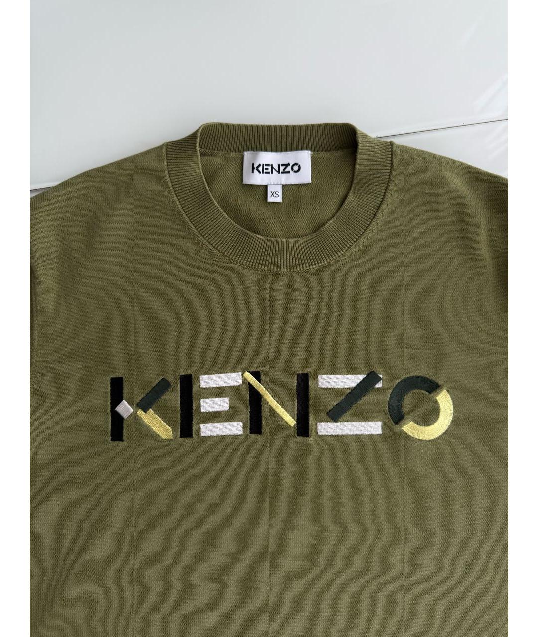 KENZO Хаки хлопковый джемпер / свитер, фото 3