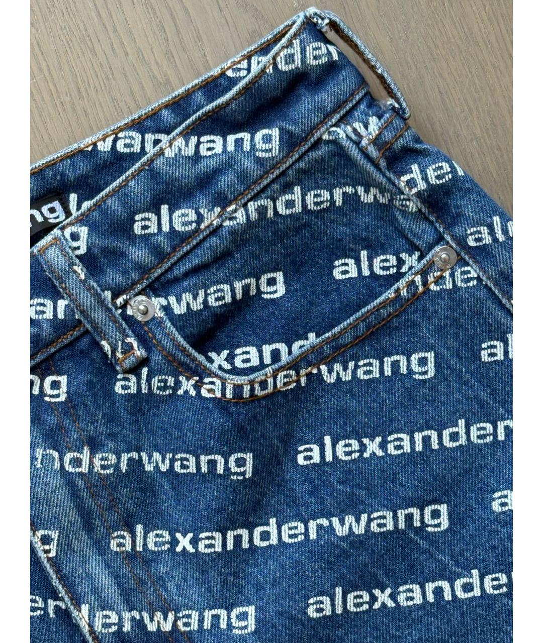 ALEXANDER WANG Синие хлопковые прямые джинсы, фото 4