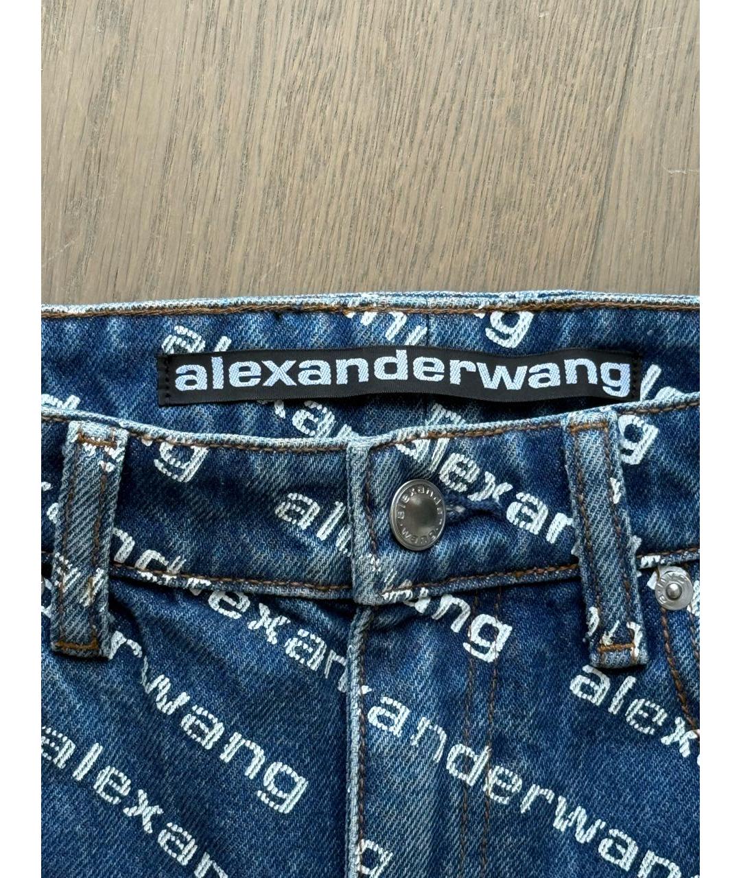 ALEXANDER WANG Синие хлопковые прямые джинсы, фото 2