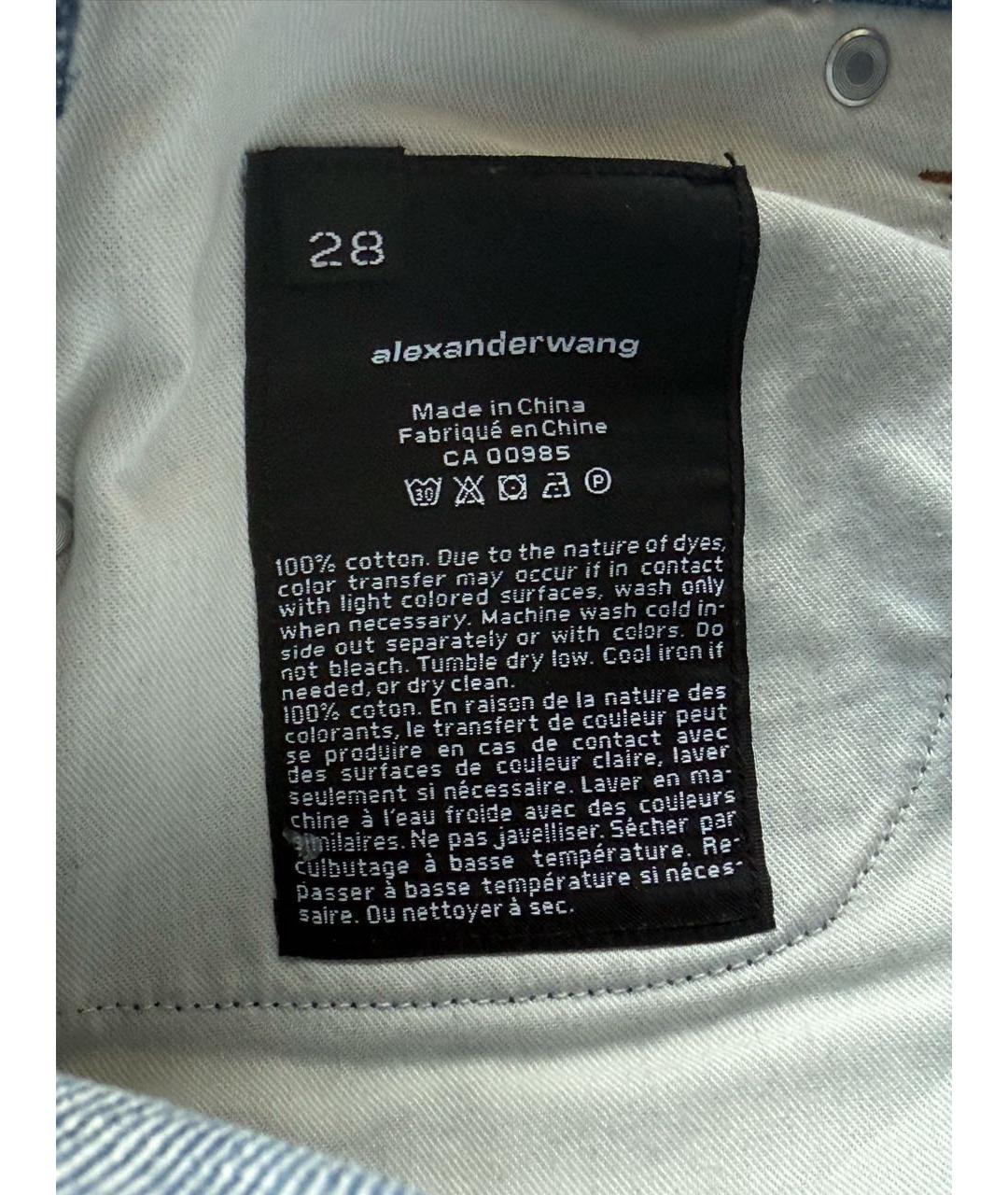 ALEXANDER WANG Синие хлопковые прямые джинсы, фото 5
