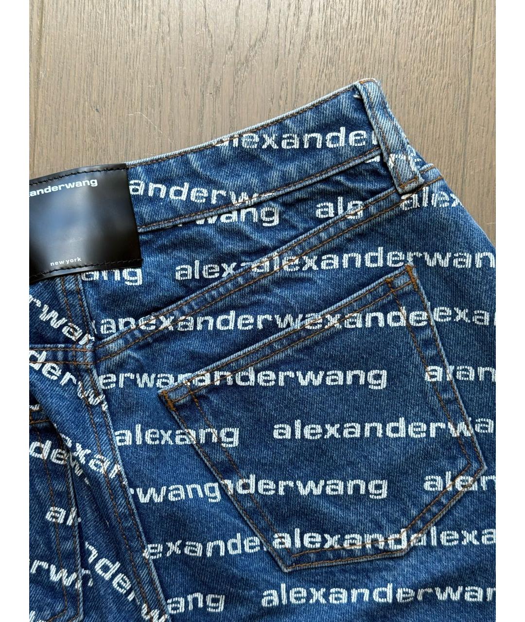 ALEXANDER WANG Синие хлопковые прямые джинсы, фото 3