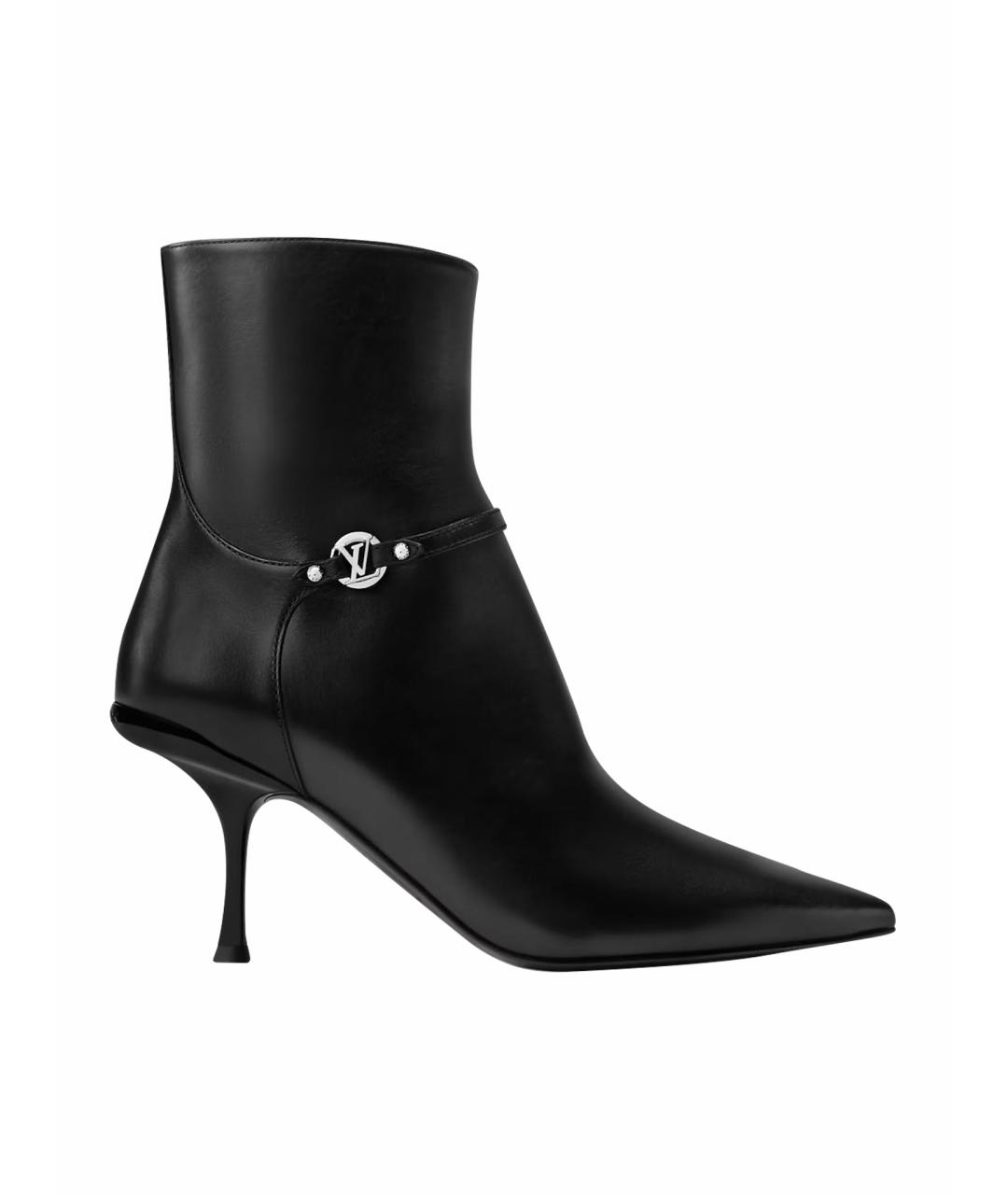 LOUIS VUITTON Черные кожаные ботильоны, фото 1