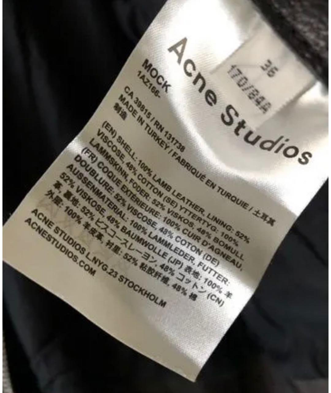 ACNE STUDIOS Черная кожаная куртка, фото 3