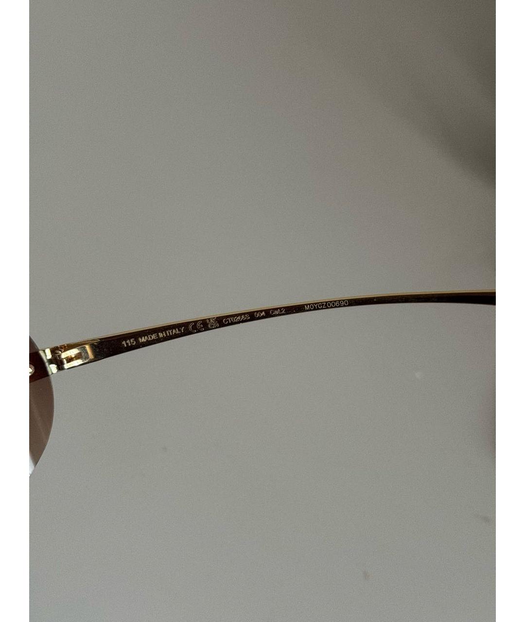 CARTIER Коричневые металлические солнцезащитные очки, фото 5