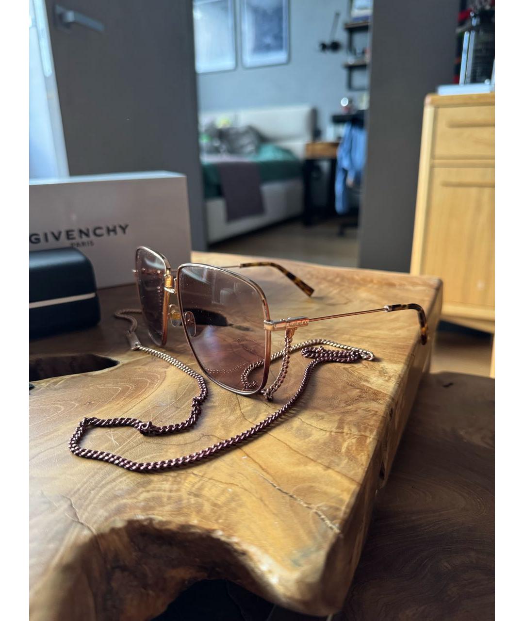 GIVENCHY Розовые металлические солнцезащитные очки, фото 9