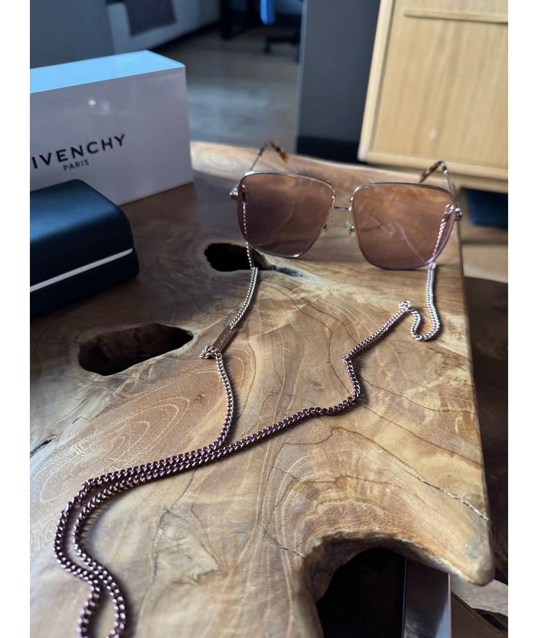 GIVENCHY Розовые металлические солнцезащитные очки, фото 2