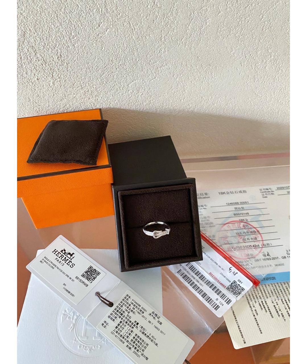 HERMES Серебряное кольцо из белого золота, фото 7
