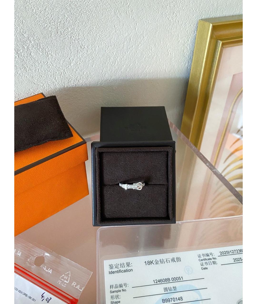 HERMES Серебряное кольцо из белого золота, фото 4