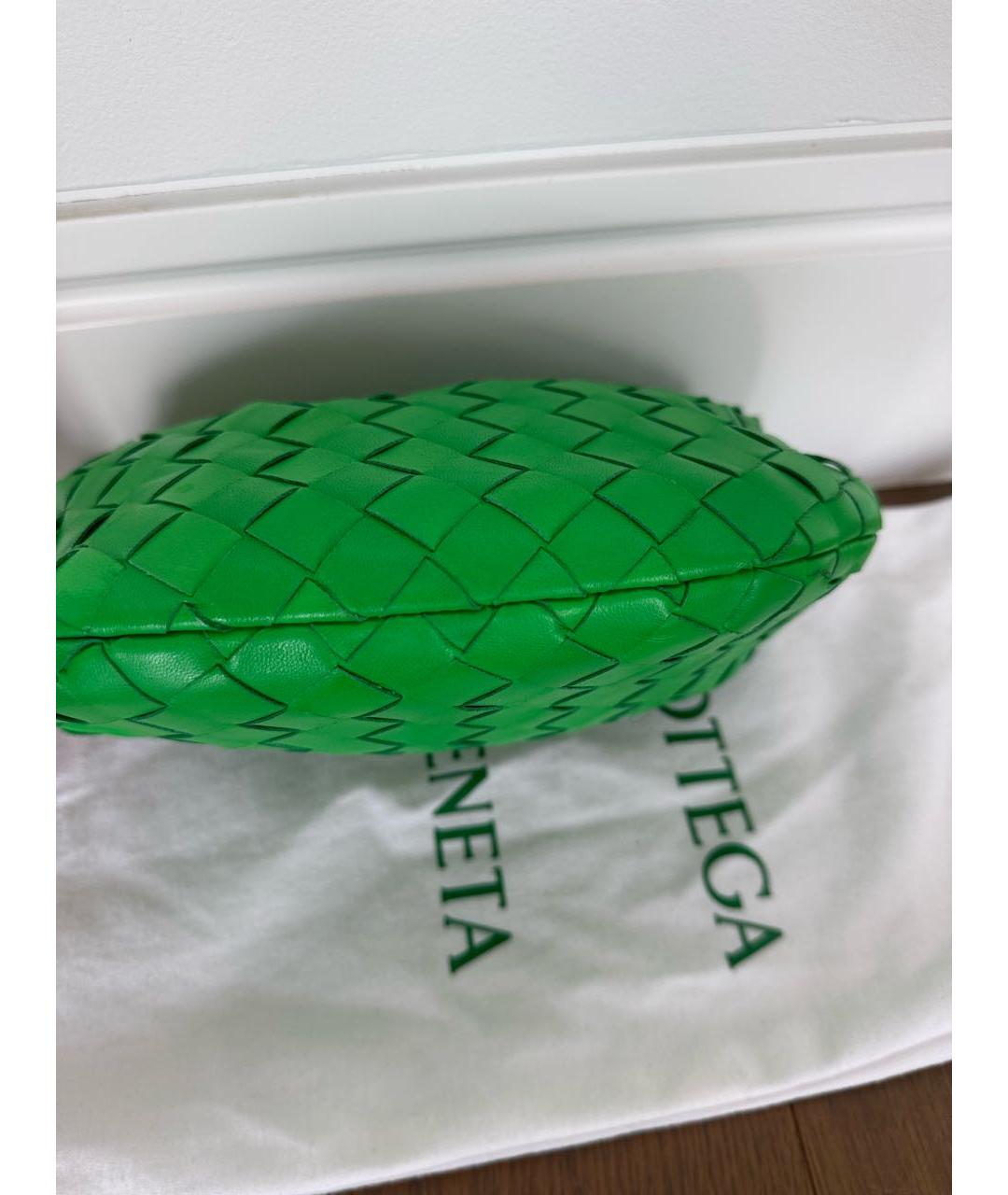 BOTTEGA VENETA Зеленая кожаная сумка с короткими ручками, фото 7