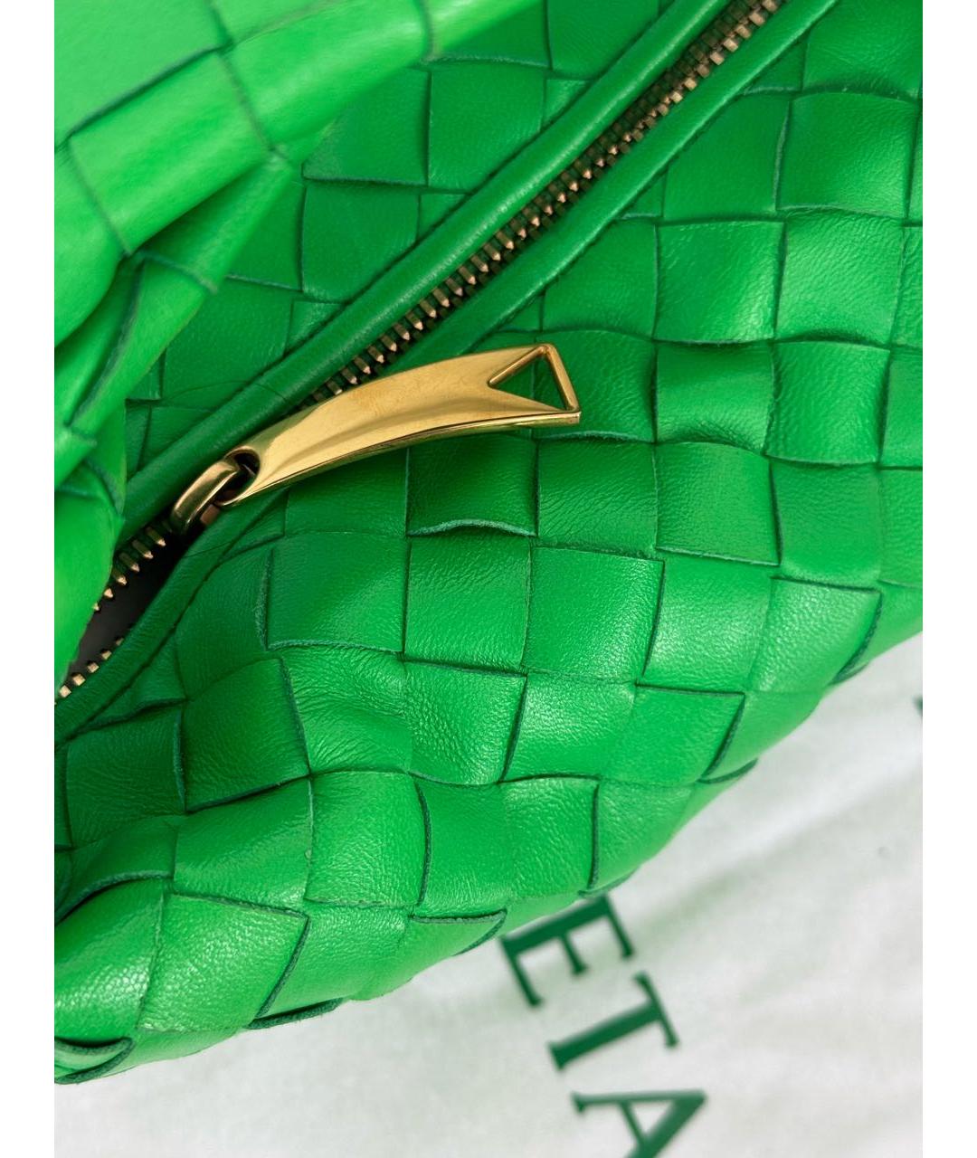 BOTTEGA VENETA Зеленая кожаная сумка с короткими ручками, фото 3