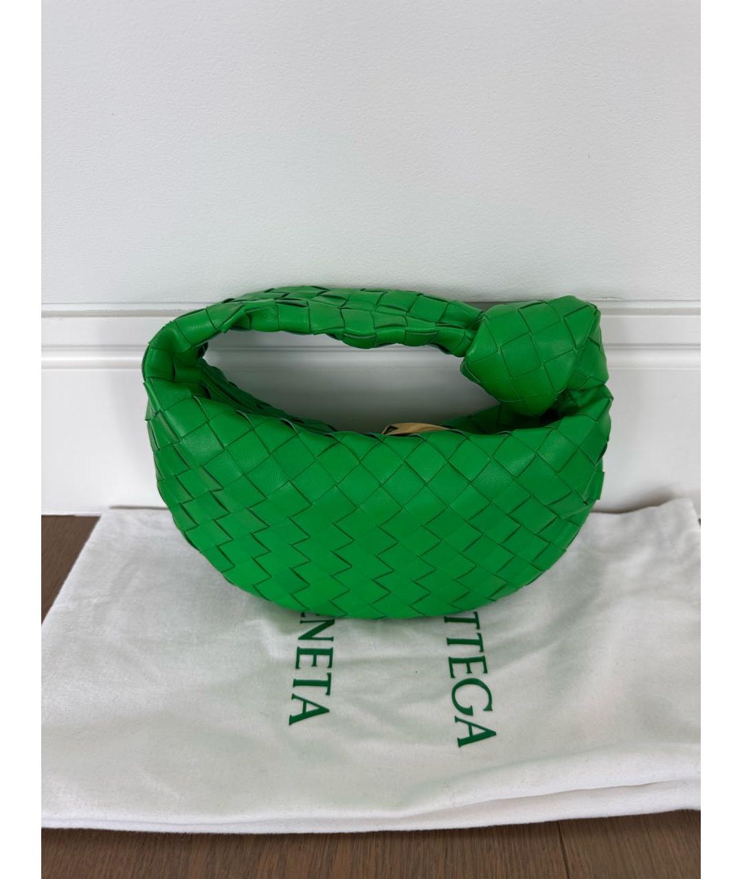 BOTTEGA VENETA Зеленая кожаная сумка с короткими ручками, фото 9