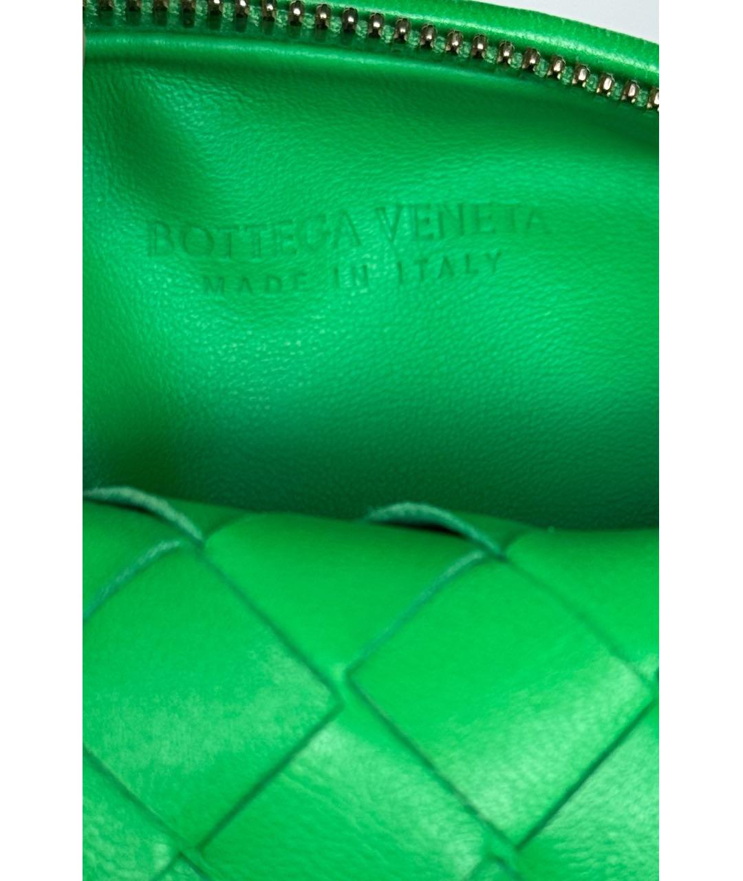 BOTTEGA VENETA Зеленая кожаная сумка с короткими ручками, фото 5