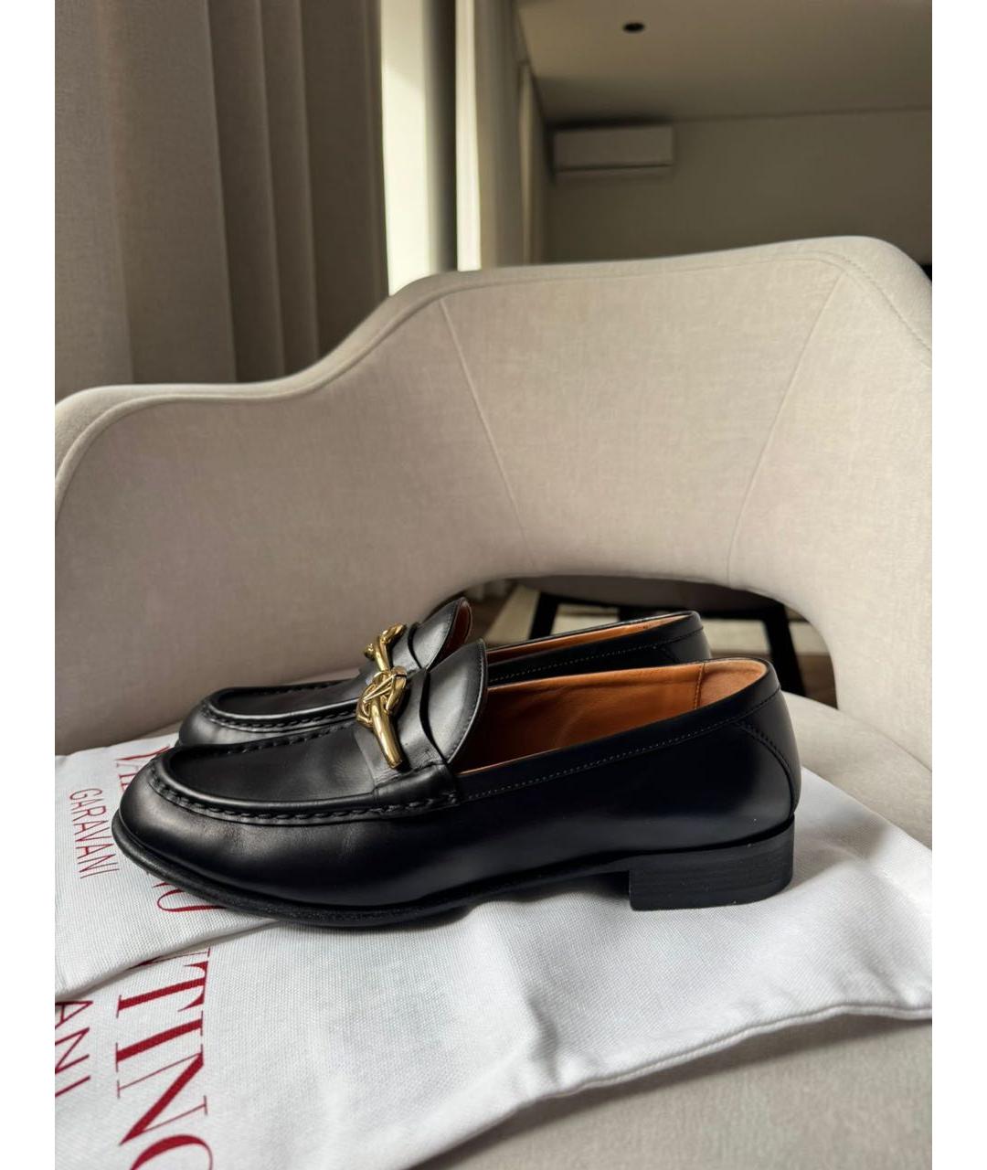 VALENTINO Черные кожаные лоферы, фото 9