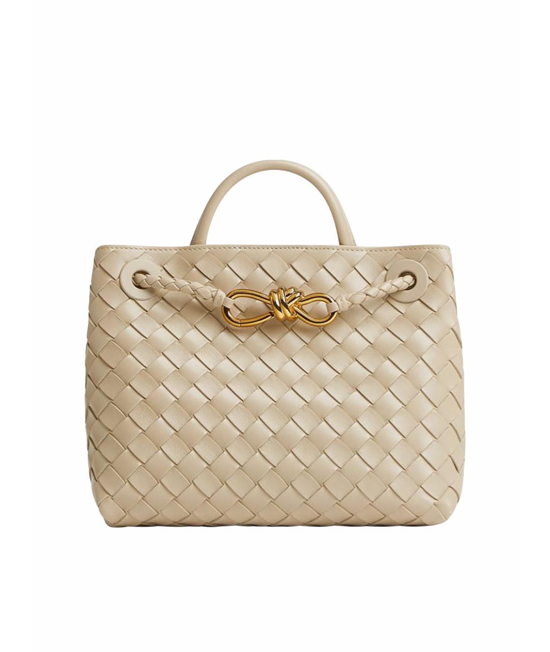 BOTTEGA VENETA Бежевая кожаная сумка с короткими ручками, фото 1