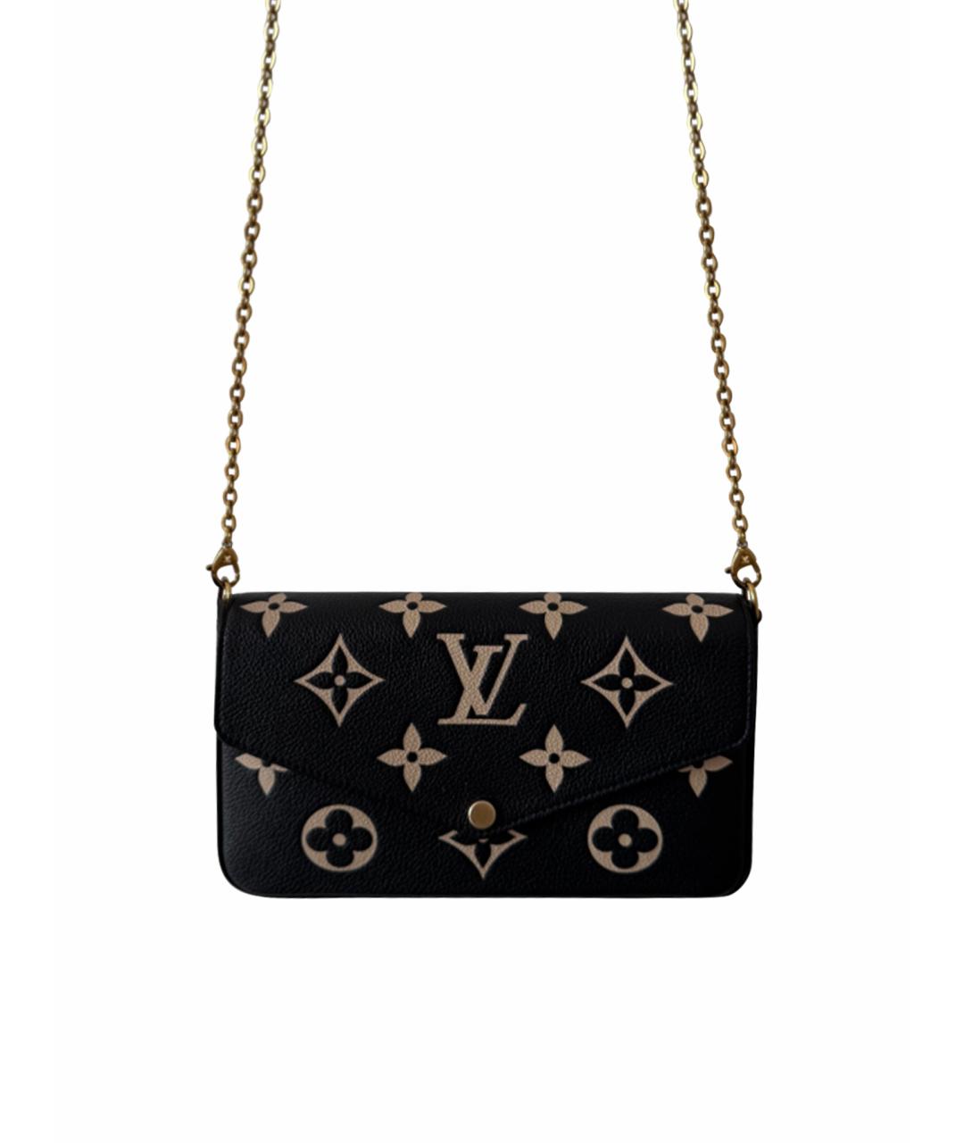LOUIS VUITTON Черная кожаная сумка через плечо, фото 1