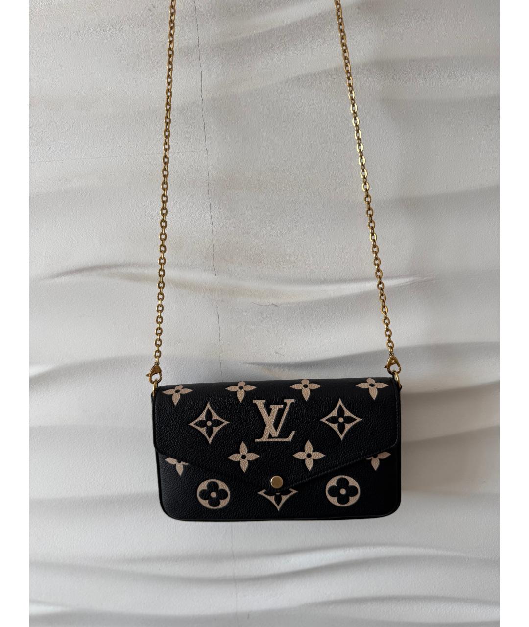 LOUIS VUITTON Черная кожаная сумка через плечо, фото 6