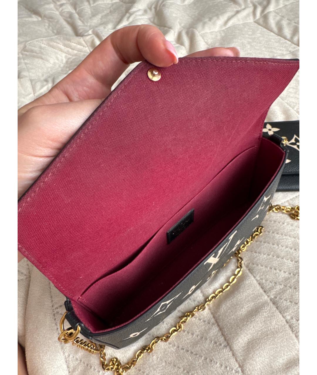 LOUIS VUITTON Черная кожаная сумка через плечо, фото 5
