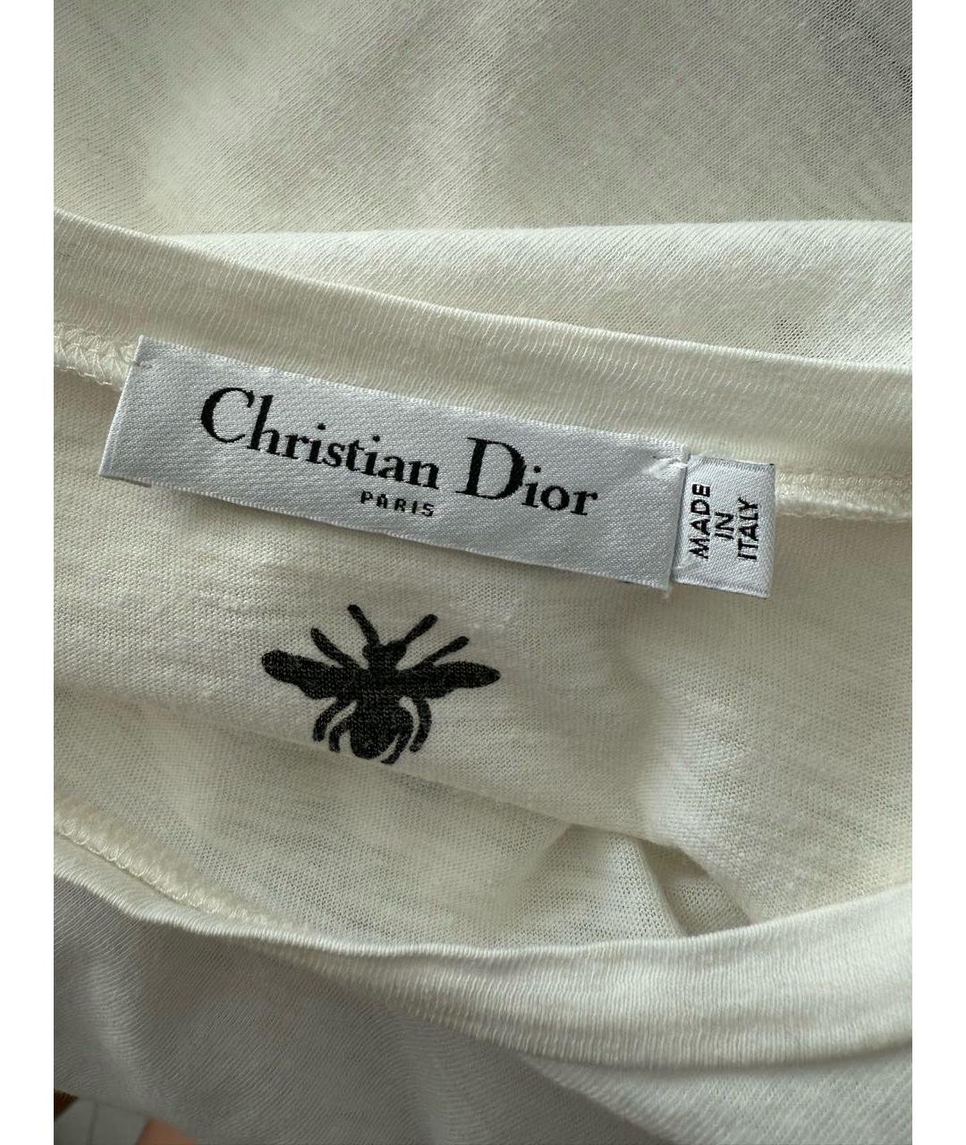 CHRISTIAN DIOR Белая хлопковая футболка, фото 4