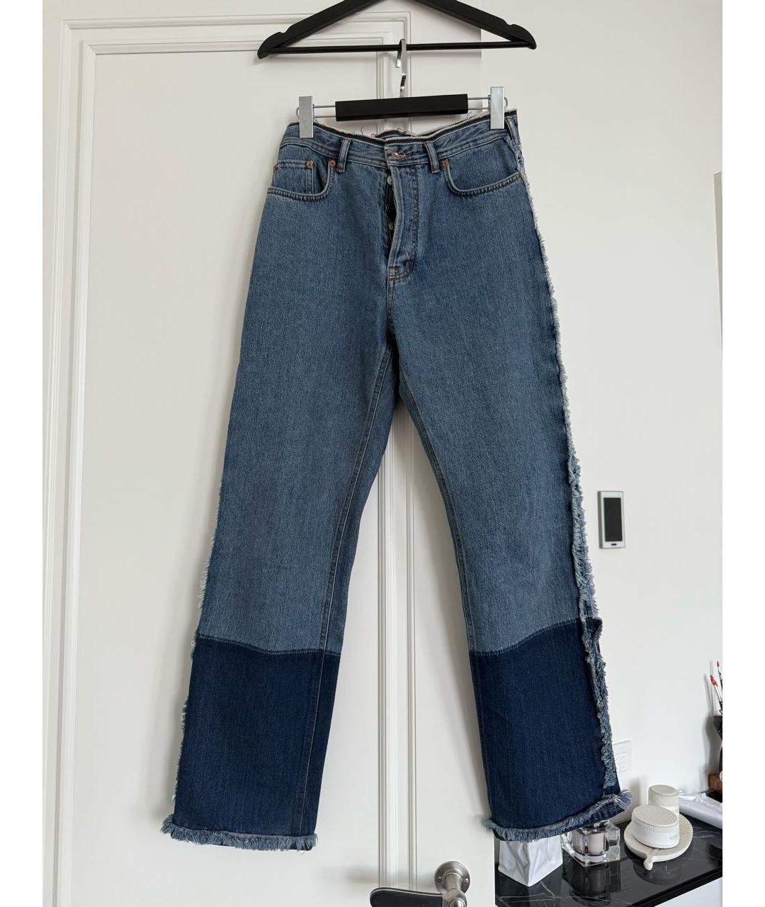ACNE STUDIOS Синие хлопковые прямые джинсы, фото 6
