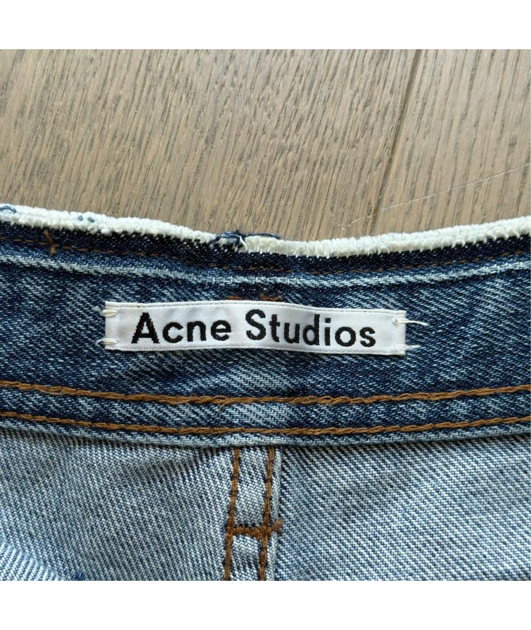 ACNE STUDIOS Синие хлопковые прямые джинсы, фото 3