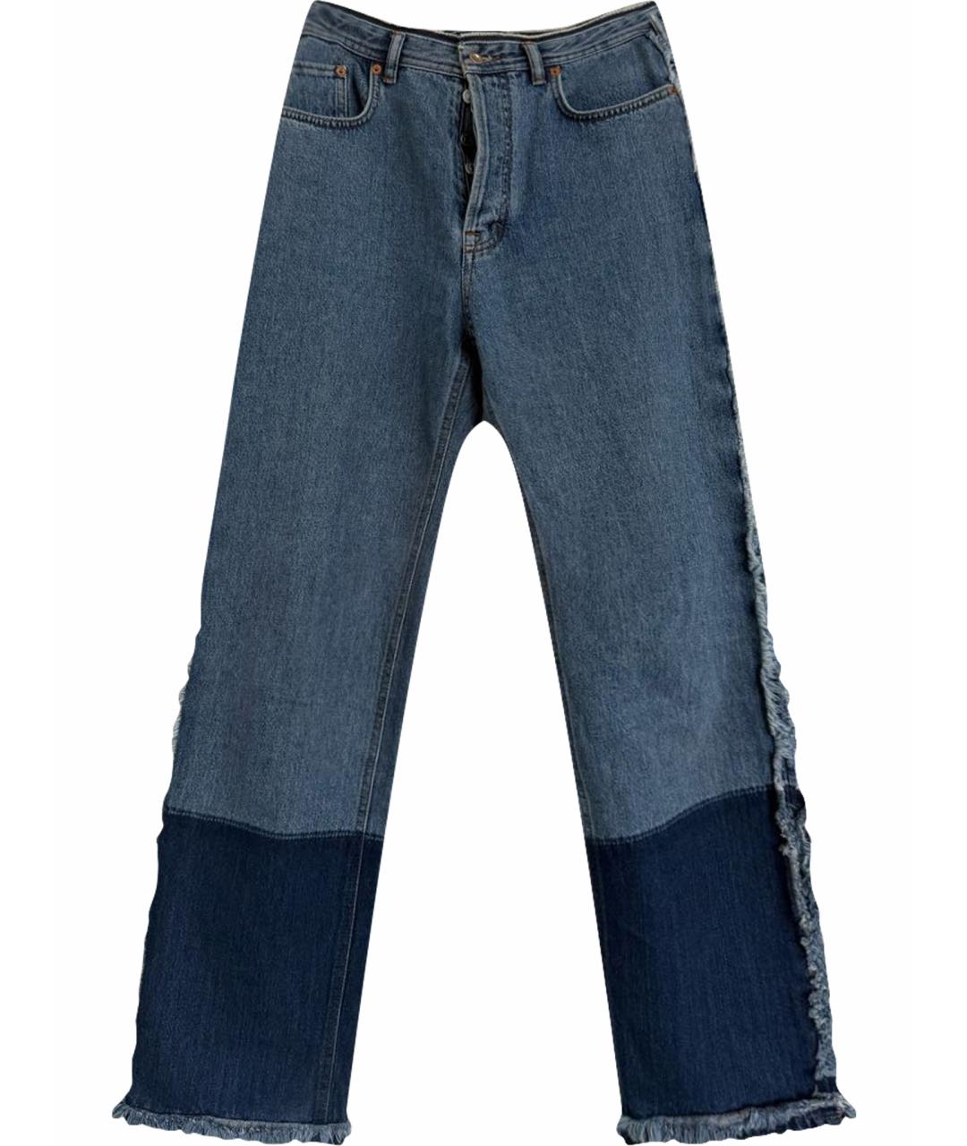 ACNE STUDIOS Синие хлопковые прямые джинсы, фото 1