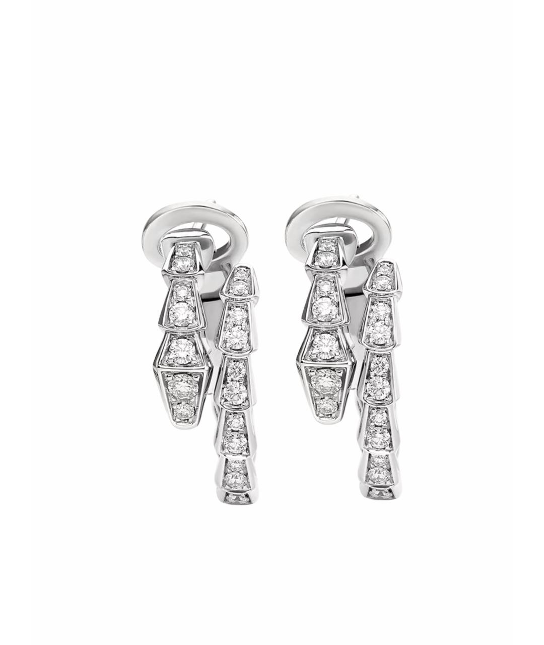 BVLGARI Серебряные серьги из белого золота, фото 1