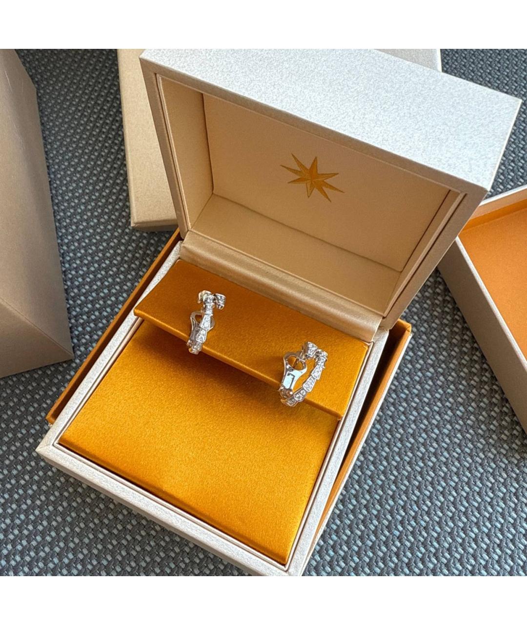 BVLGARI Серебряные серьги из белого золота, фото 2