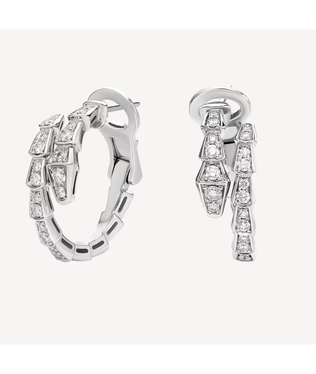 BVLGARI Серебряные серьги из белого золота, фото 4