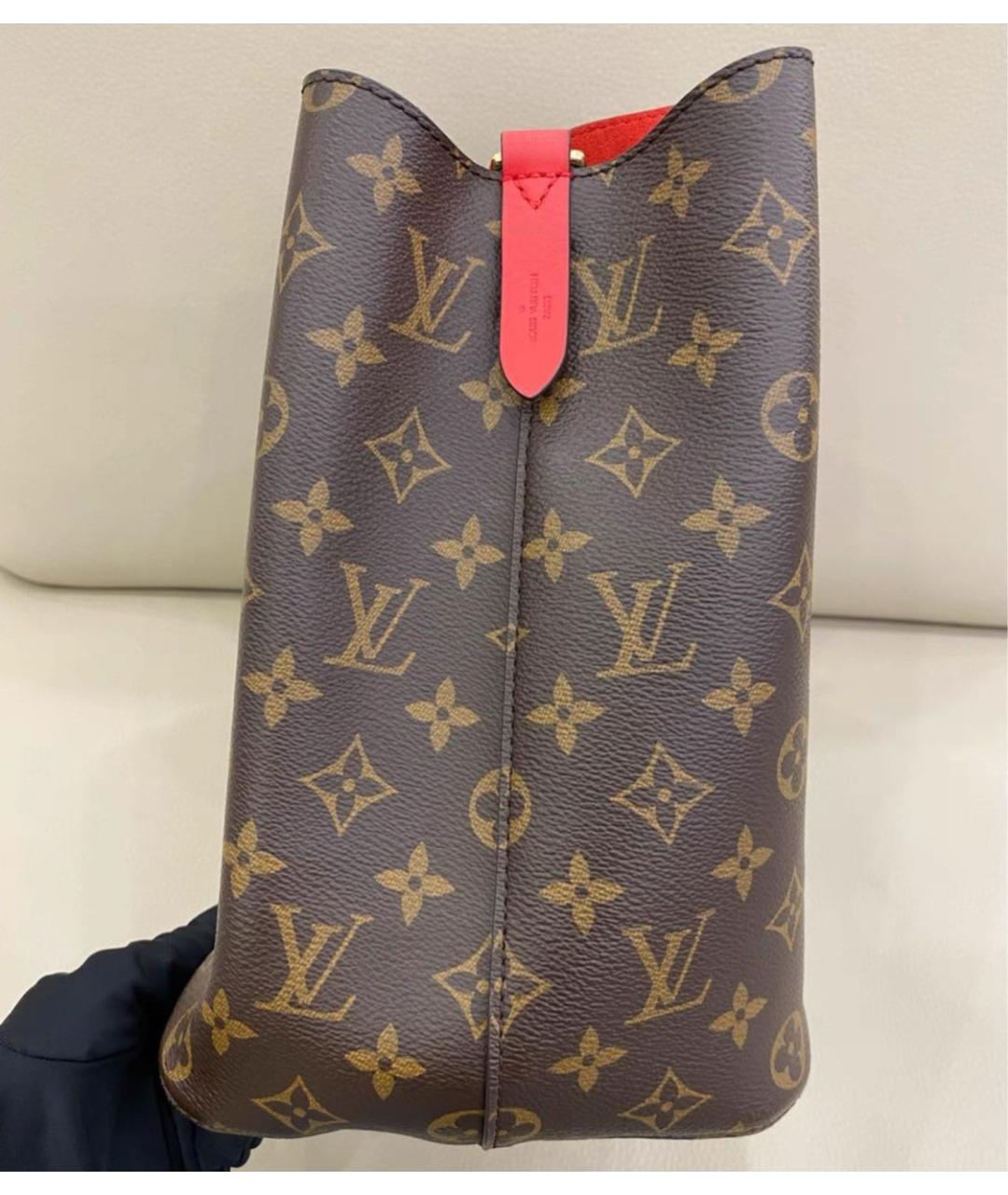 LOUIS VUITTON Красная кожаная сумка тоут, фото 4