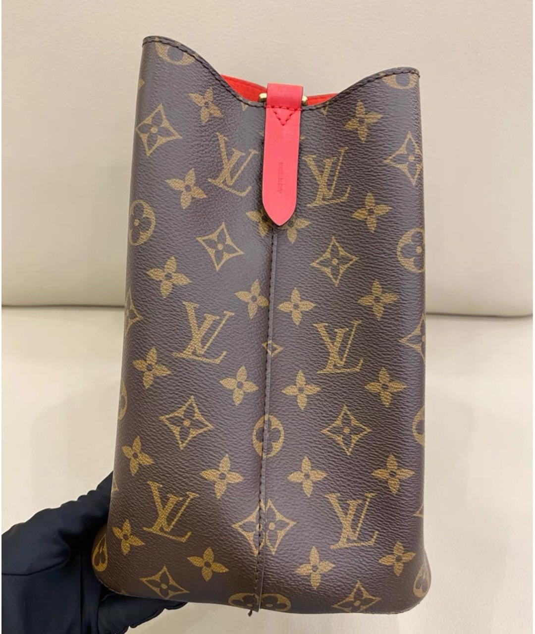 LOUIS VUITTON Красная кожаная сумка тоут, фото 3