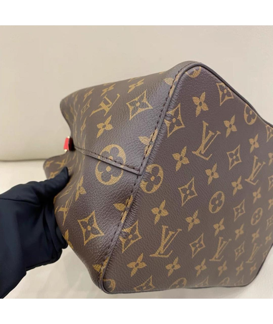 LOUIS VUITTON Красная кожаная сумка тоут, фото 5