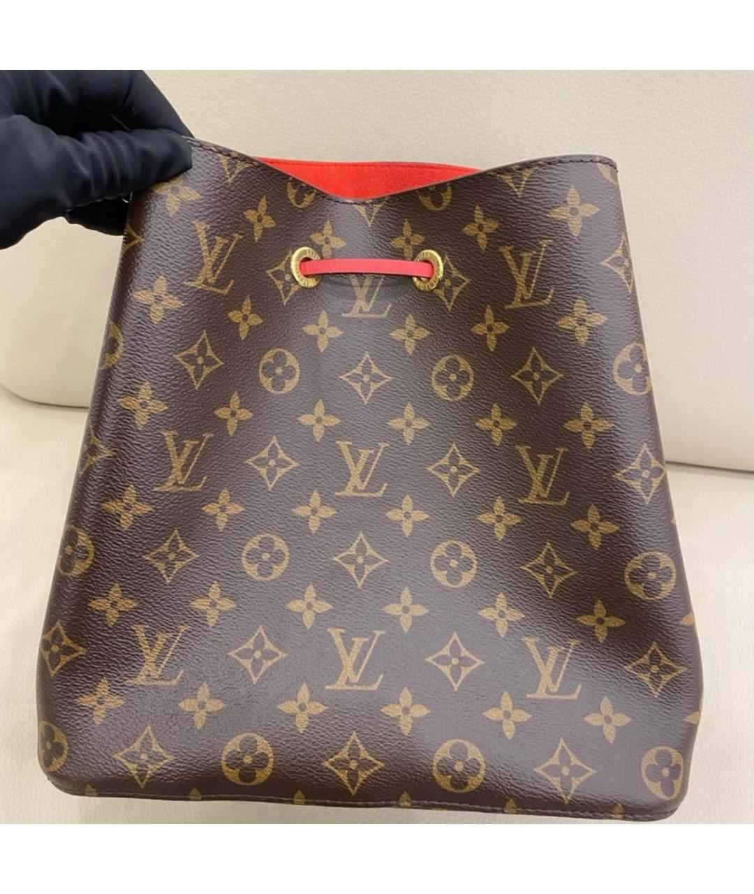 LOUIS VUITTON Красная кожаная сумка тоут, фото 2