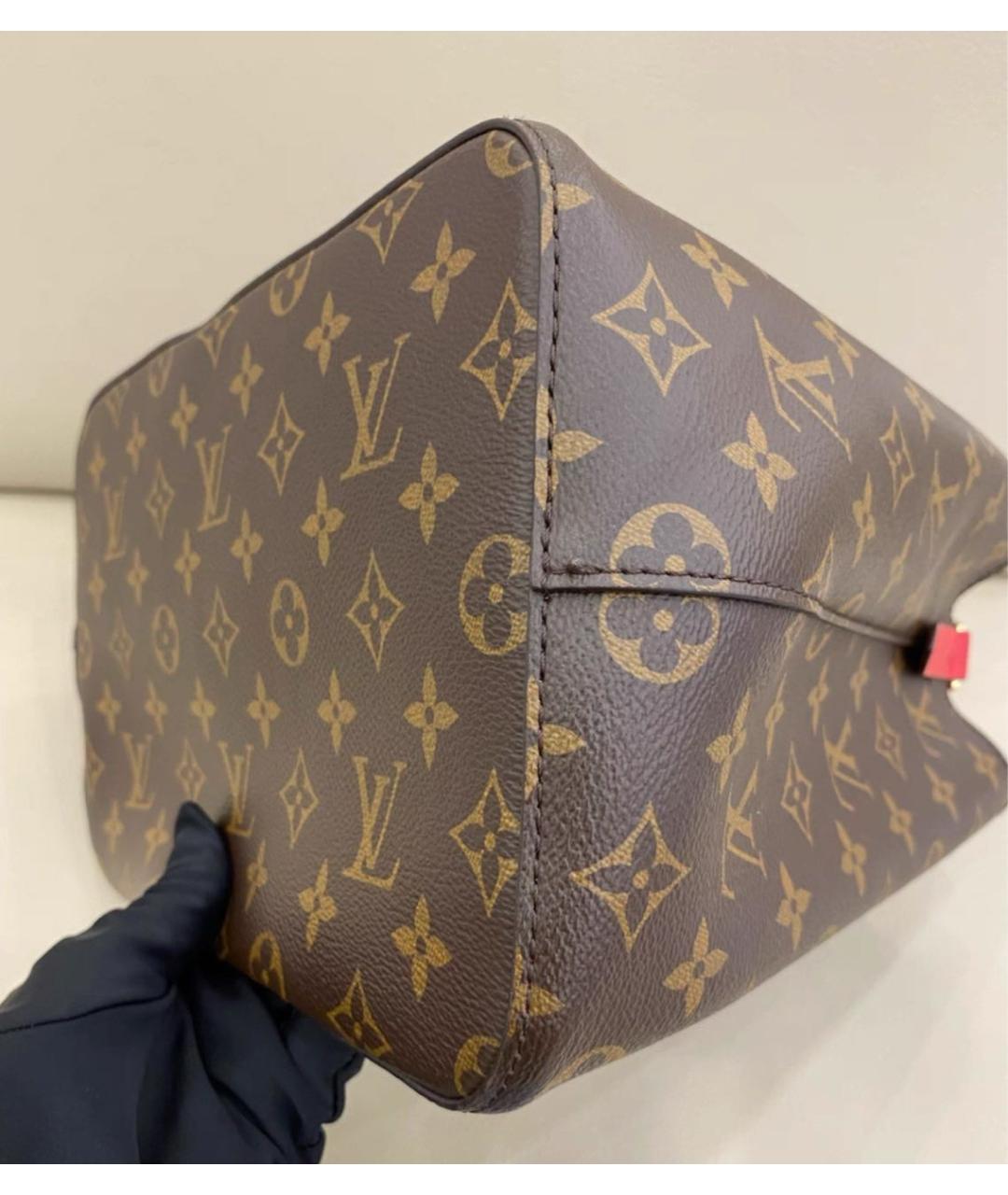 LOUIS VUITTON Красная кожаная сумка тоут, фото 6