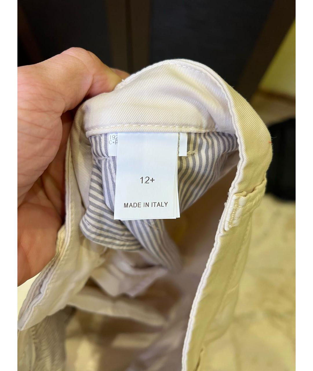 BRUNELLO CUCINELLI Бежевые хлопковые брюки и шорты, фото 6