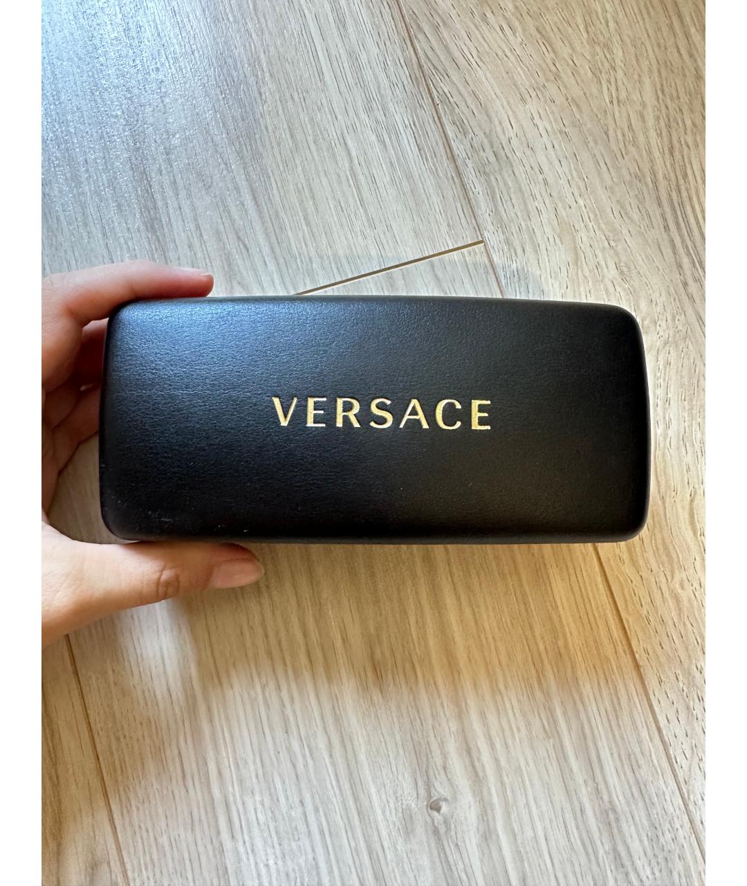 VERSACE Черные металлические солнцезащитные очки, фото 5