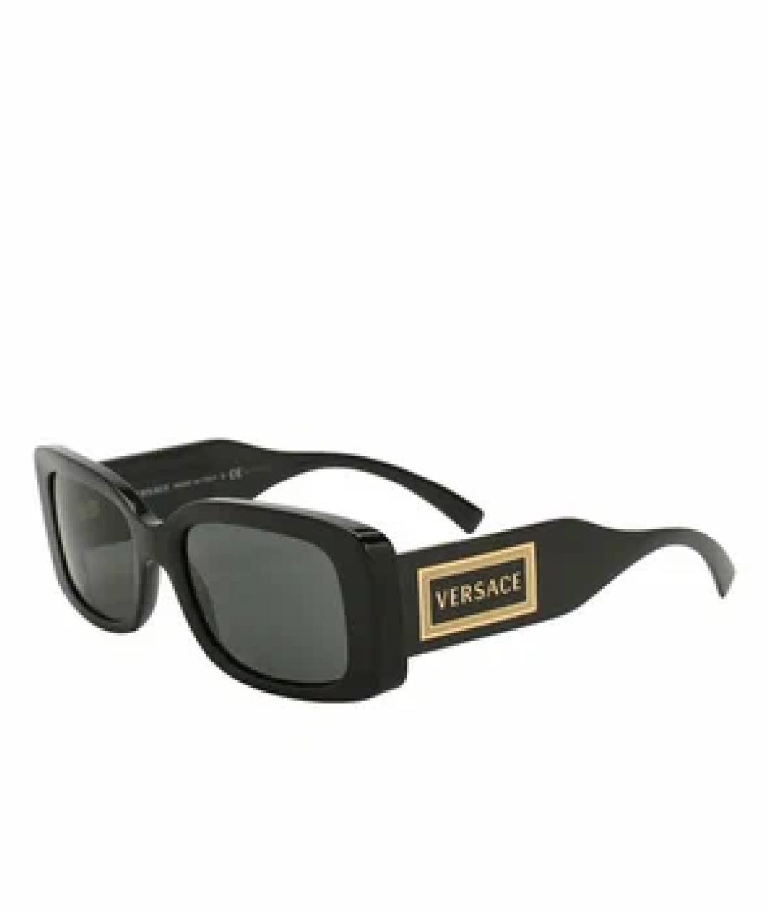 VERSACE Черные металлические солнцезащитные очки, фото 1