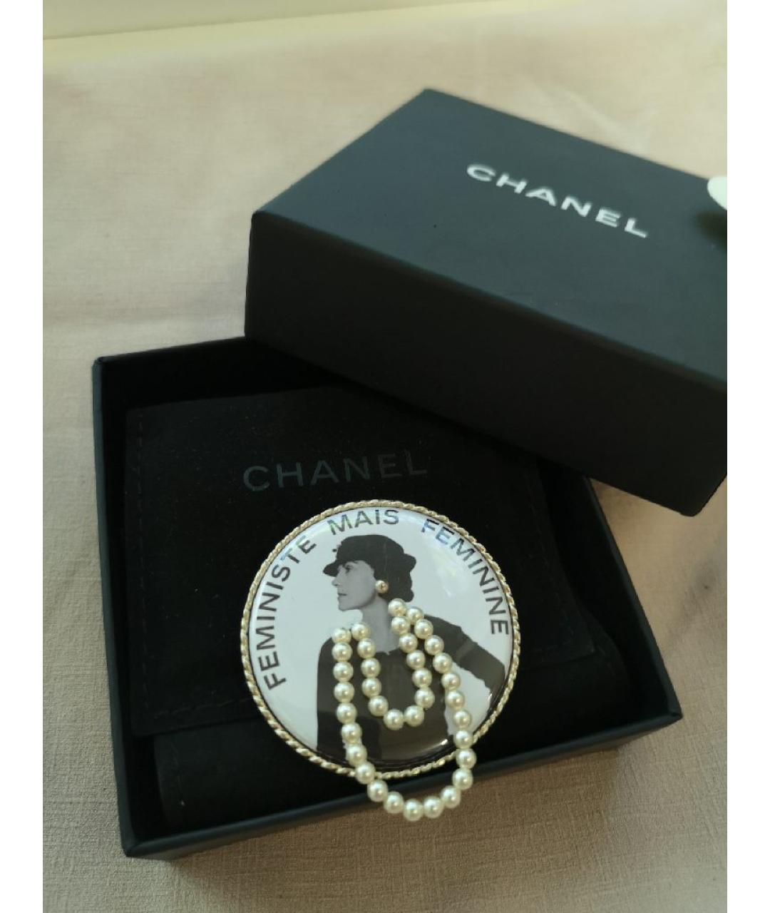 CHANEL Белая булавка / брошь, фото 5