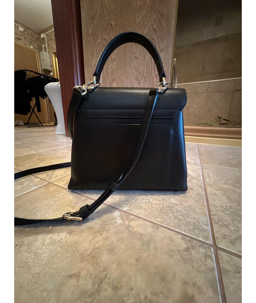 FURLA Черная кожаная сумка с короткими ручками, фото 3
