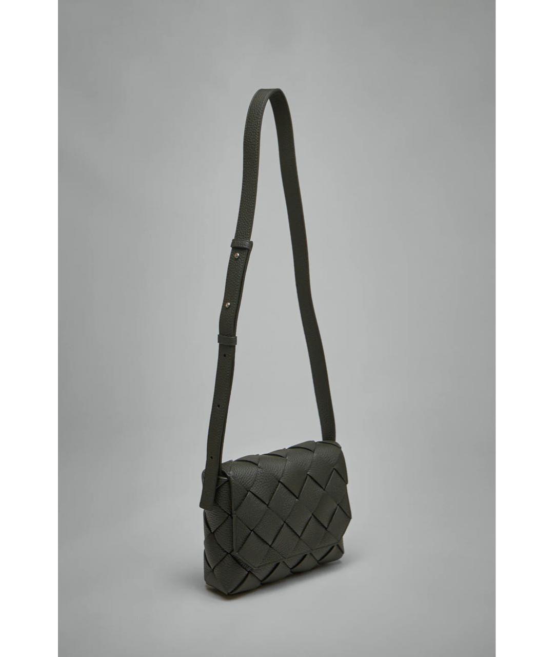 BOTTEGA VENETA Зеленая кожаная сумка на плечо, фото 4