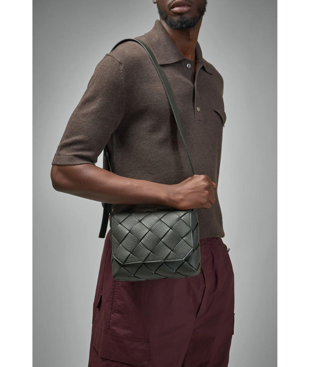 BOTTEGA VENETA Зеленая кожаная сумка на плечо, фото 6