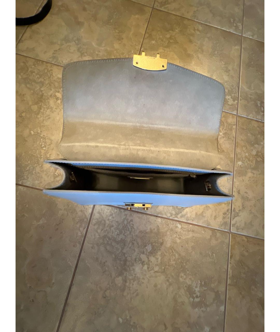 FURLA Голубая кожаная сумка через плечо, фото 4