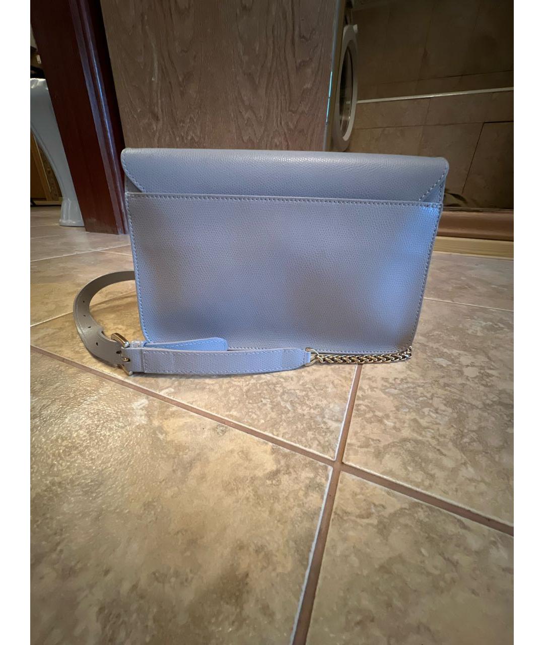 FURLA Голубая кожаная сумка через плечо, фото 3