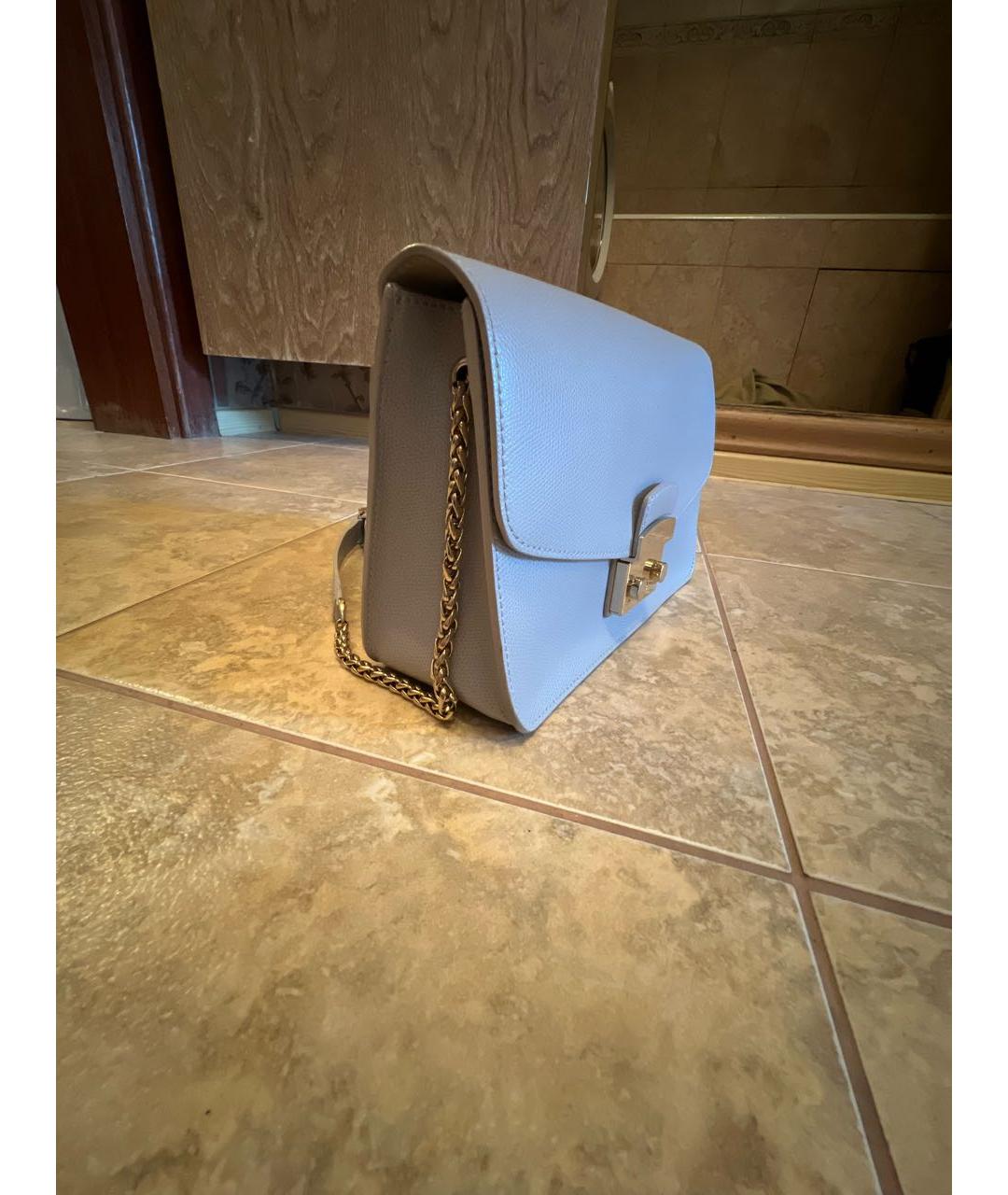 FURLA Голубая кожаная сумка через плечо, фото 2