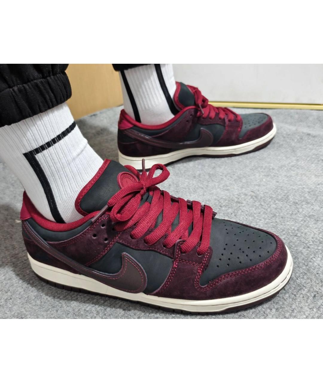NIKE Бордовые замшевые низкие кроссовки / кеды, фото 5