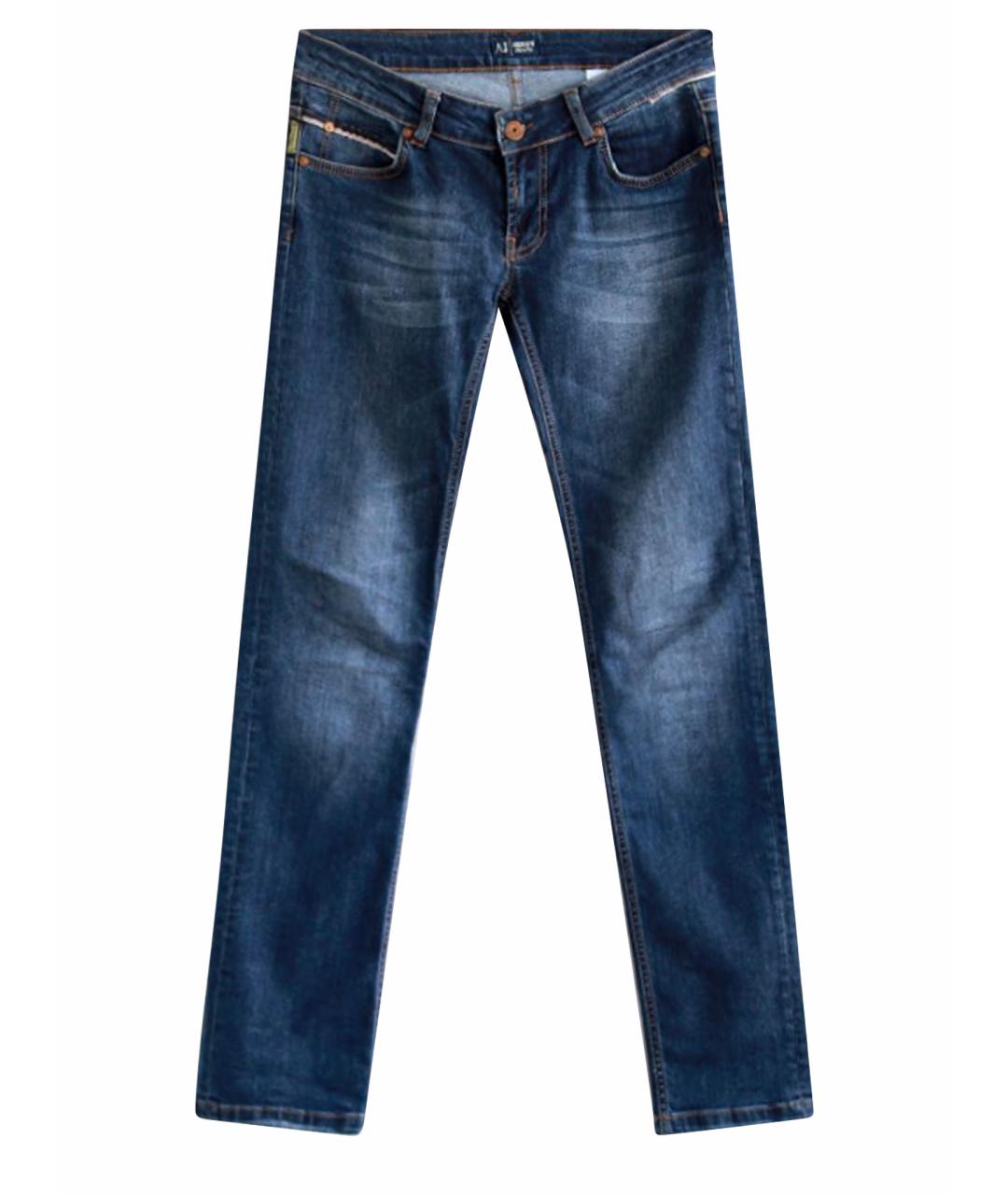 ARMANI JEANS Синие хлопко-эластановые джинсы слим, фото 1