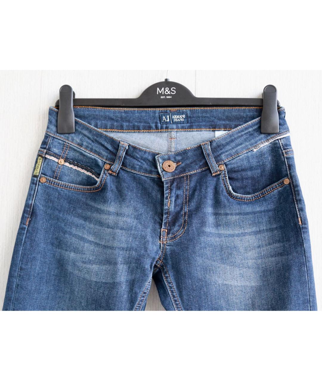 ARMANI JEANS Синие хлопко-эластановые джинсы слим, фото 5