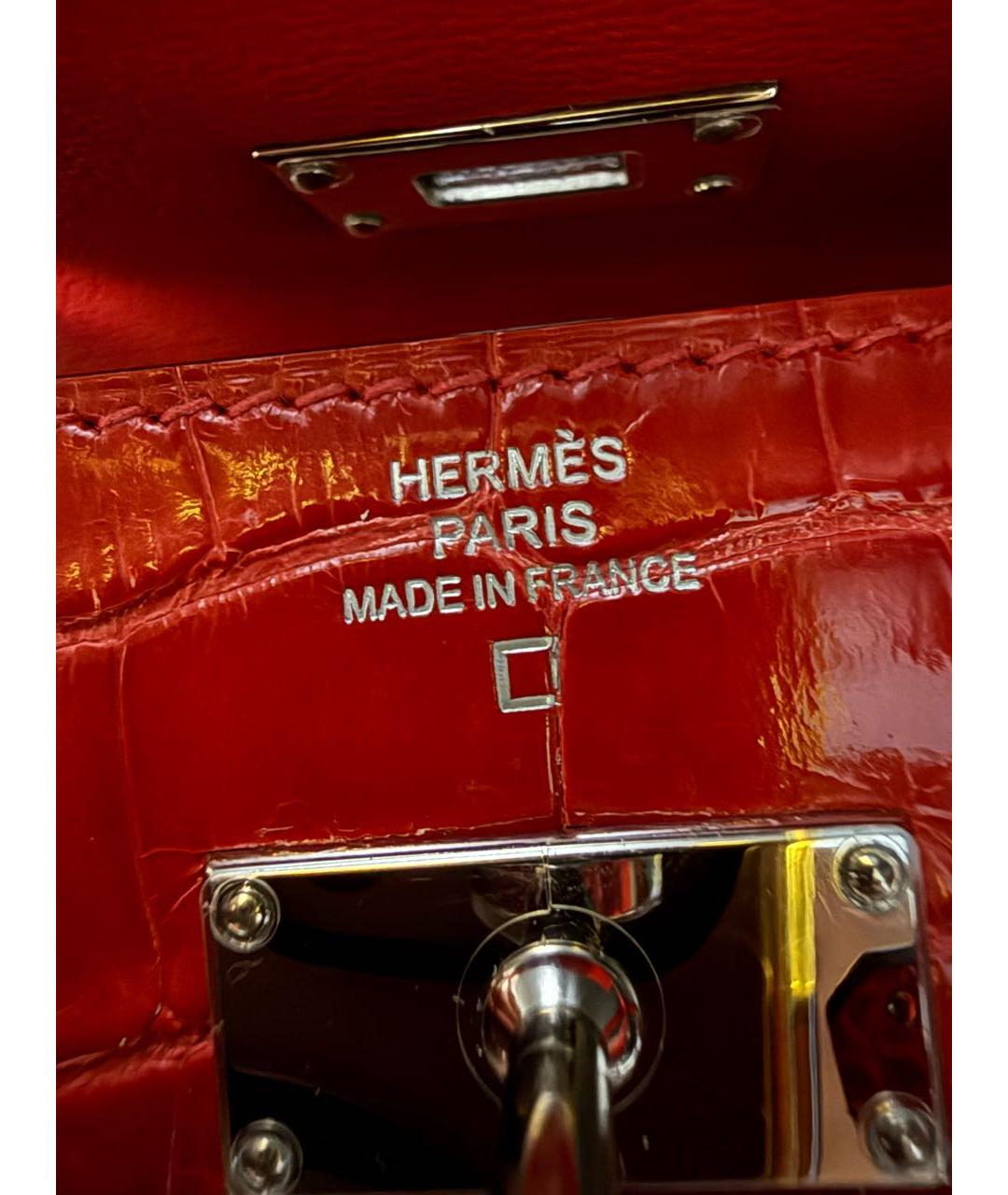 HERMES Красный кошелек из экзотической кожи, фото 3