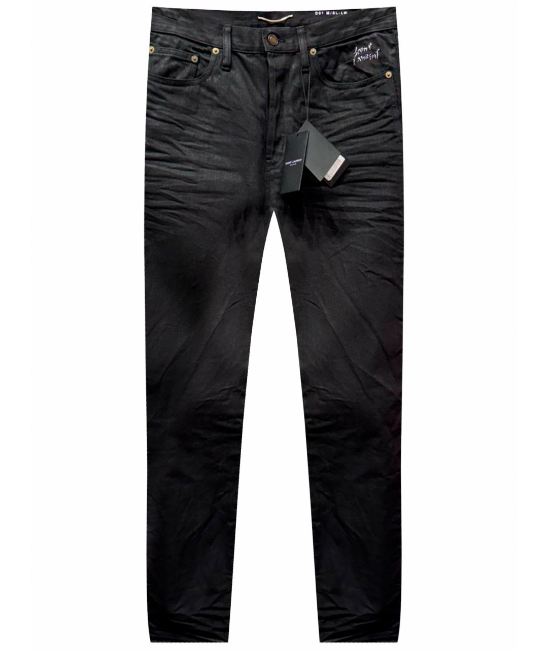 SAINT LAURENT Черные хлопковые джинсы скинни, фото 1