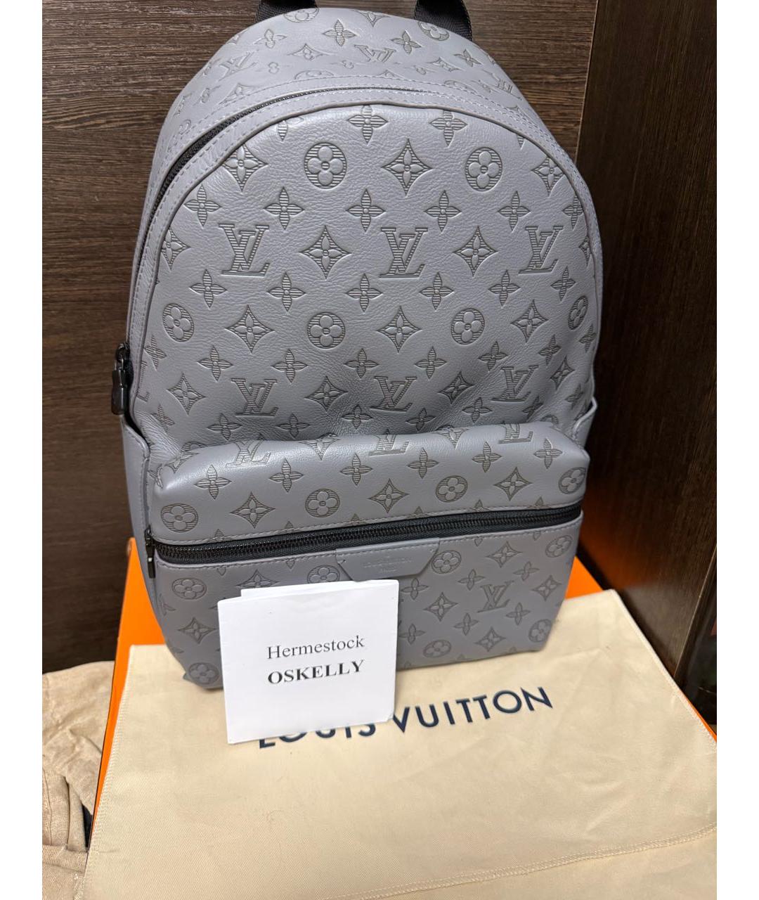 LOUIS VUITTON Серый кожаный рюкзак, фото 2