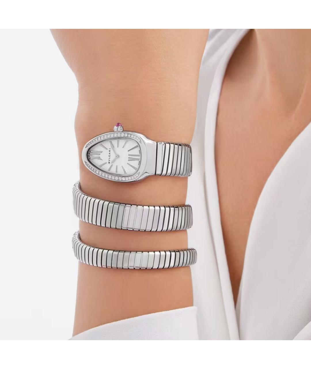 BVLGARI Белые часы из белого золота, фото 3